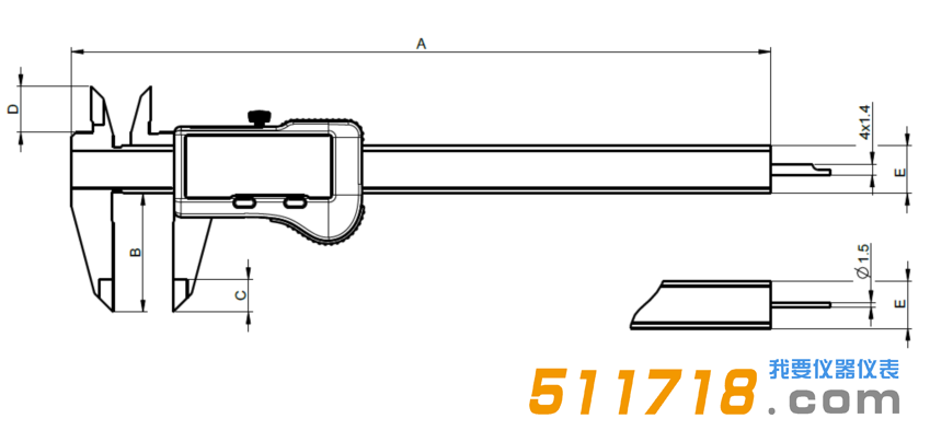 瑞士Sylvac S_Cal EVO Basic經(jīng)濟(jì)型數(shù)顯卡尺外型尺寸.png